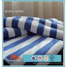 Hotel 100% Ccotton bordado blanco azul raya toalla de baño